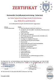 AAWID-Zertifikat - Basismodul: Sozialkompetenztraining - Sicherheit