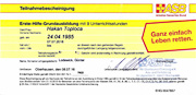 Nachweis Erste Hilfe