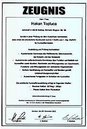 Staatliche Anerkennung der Waffensachkundeprüfung